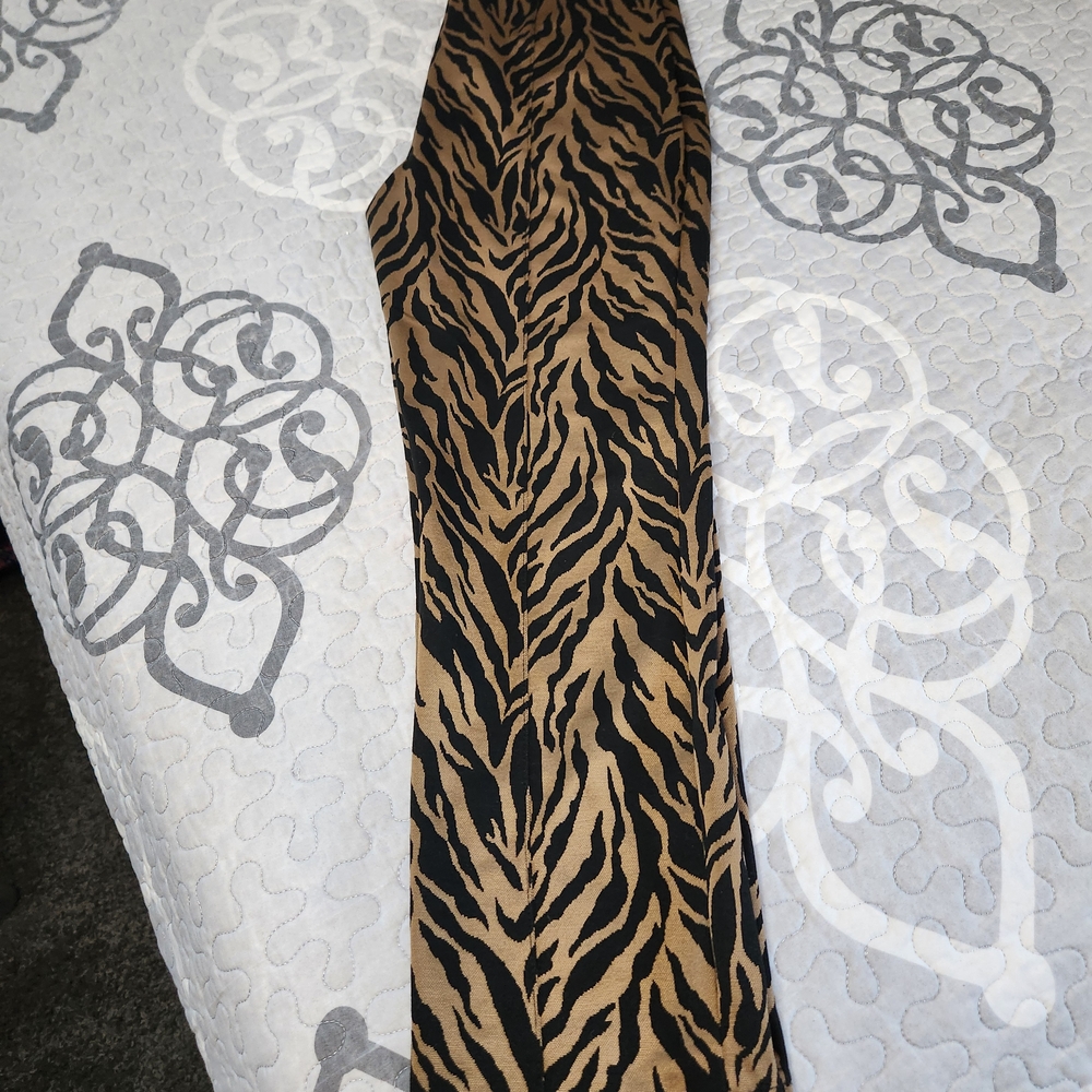 Investments Brown and Black Animal Print Cropped Pants